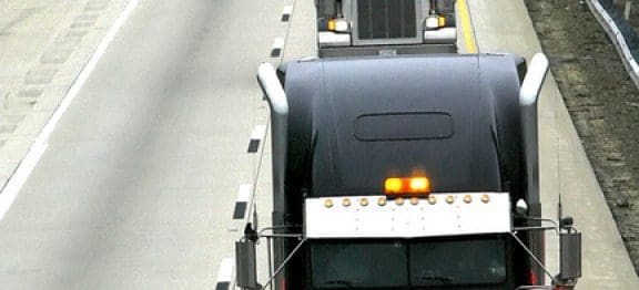 Road with Semi Trucks