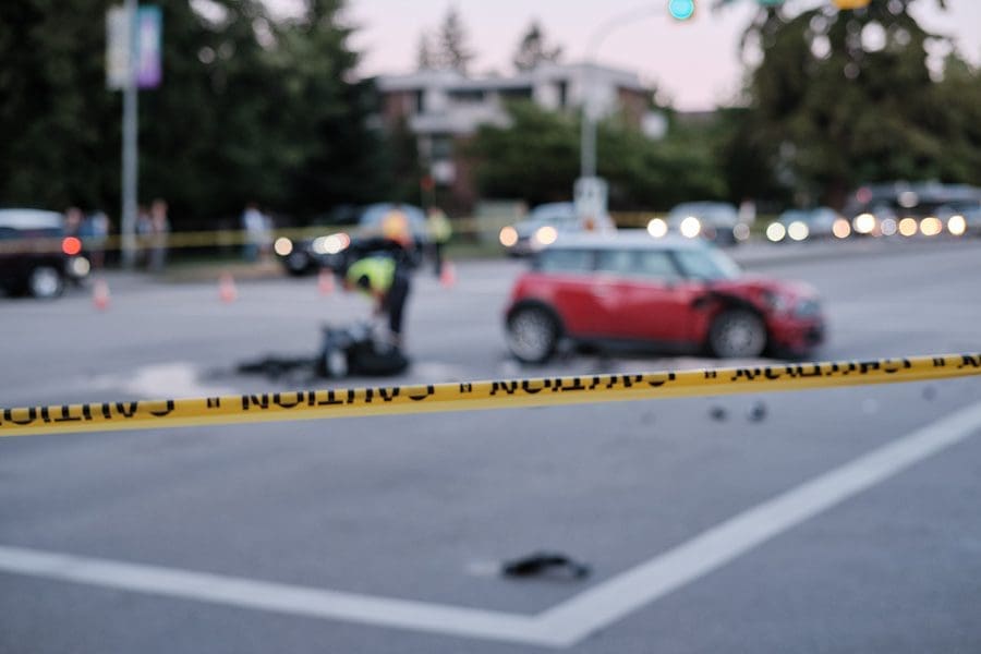 bike accident on road