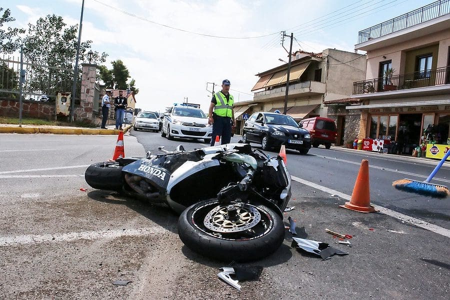 Traffic Accident Between A Car And A Motorcycle where victim sustained crush injuries