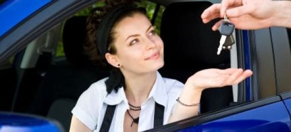 Girl getting car keys