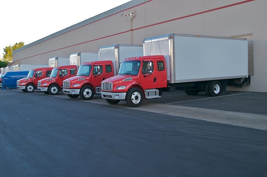 trucks parked in parking