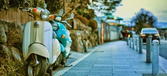scooter on sidewalk