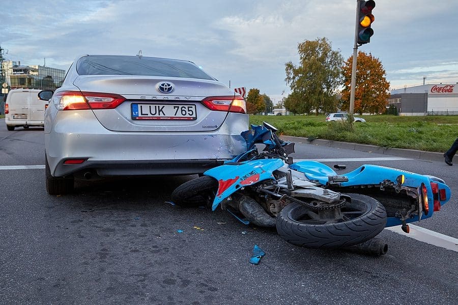 Damaged In A Car Accident Motorbike