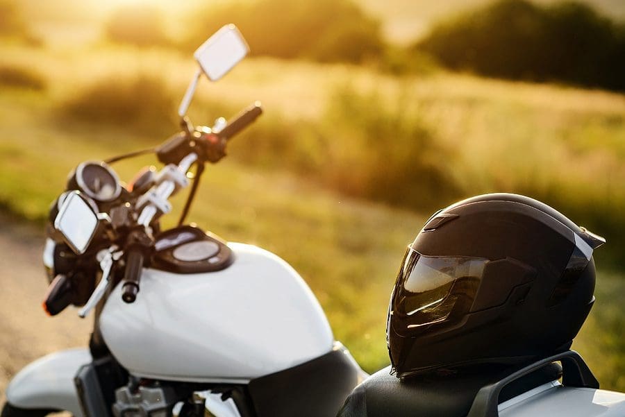 Helmet On A Motorcycle