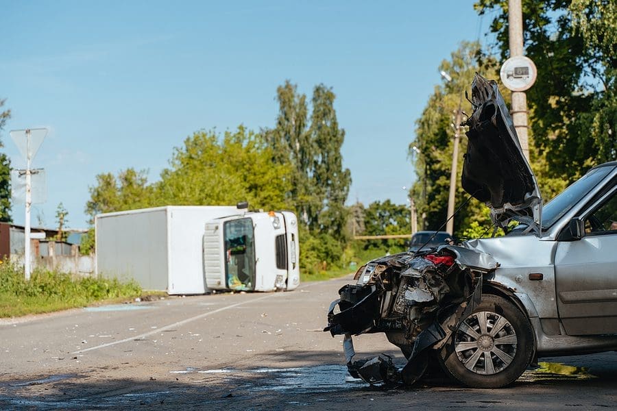 Car with Truck Accident