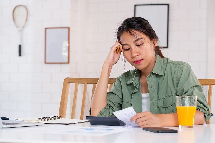 Stressed Asian Woman